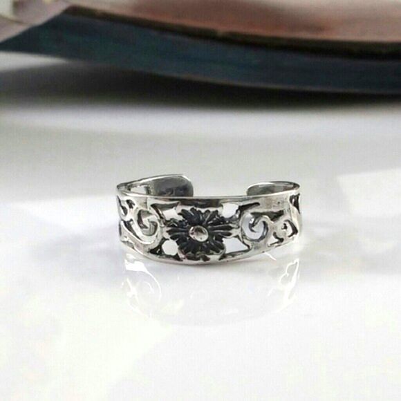 925 Sterling Silver Jewelry - Toe Ring Sterling Silver ADJUSTABLE Size 4-7
